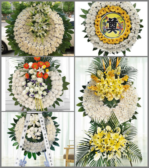 四川成都彭州市磁峰镇花塔村花圈速递