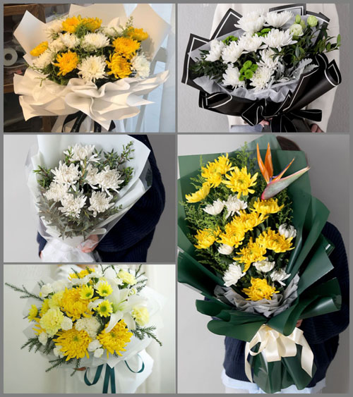 四川成都彭州市磁峰镇花塔村白事花束代送